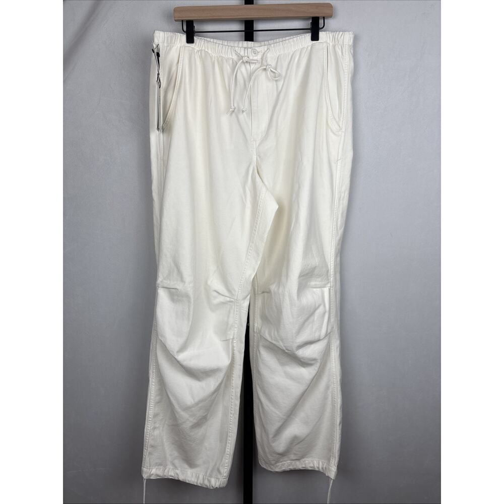 NEW Aritzia TNA Cache Cargo Pants Women's XL White Relaxed Pull On Casual Baggy